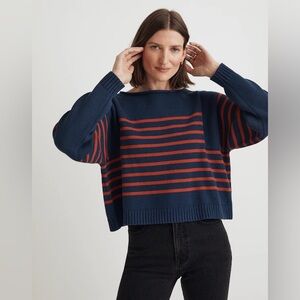 Madewell Rolled-Neck Pullover Sweater in Classic Indigo XS